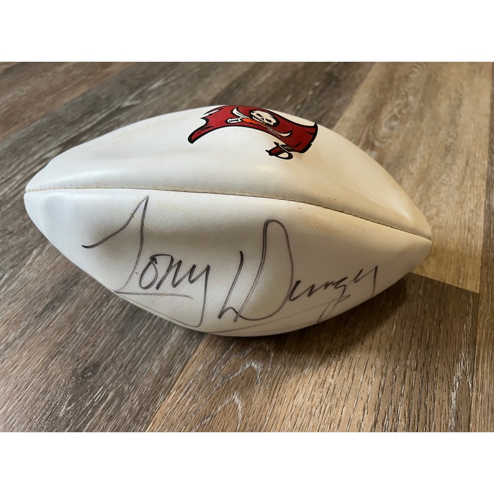 Wilson Autographed Football‎ Tony Dungy Tampa Bay Buccaneers White Brown Signed